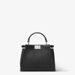 FENDI Peekaboo Mini Black Selleria bag with 1048 hand-sewn topstitches